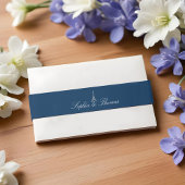 Bandeau De Faire-part Tour Eiffel Monogram Marine Mariage d'argent