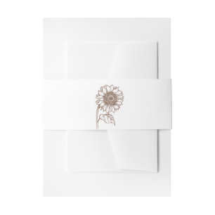 Bandeau De Faire-part Tournesol Floral Brun Mariage Fleur de Champ Autom