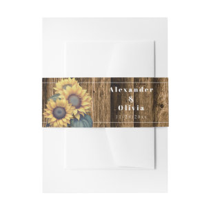 Bandeau De Faire-part Tournesol rustique