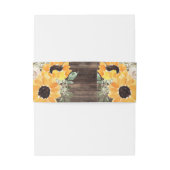 Bandeau De Faire-part Tournesol Rustique Grange Mariage en bois (Dos Example)