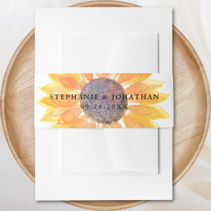 Bandeau De Faire-part Tournesol rustique moderne