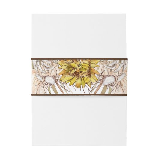 Bandeau De Faire-part Tournesol rustique moutarde 2 (Dos Example)