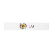 Bandeau De Faire-part Tournesol violet Rose Mariage Monogramme (Plat)