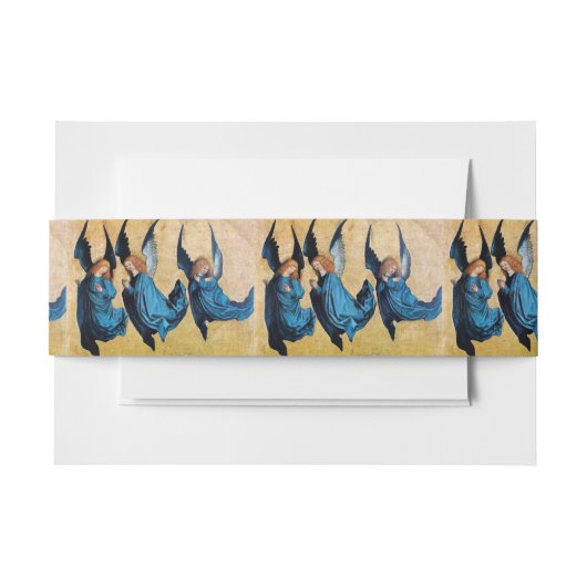 BANDEAU DE FAIRE-PART TROIS ANGELS DE NOËL EN BLEU (Devant Example)