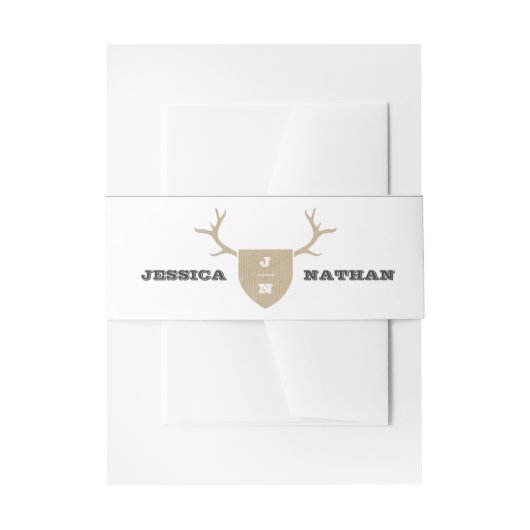 Bandeau De Faire-part Trophée Rustique Gris Bande de ventre (Devant example)