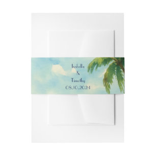 Bandeau De Faire-part Tropical Beach Island Palm Trees Mariage