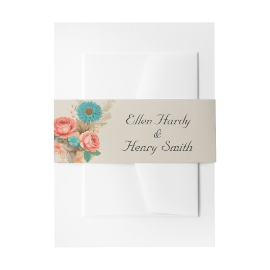 Bandeau De Faire-part Tropical Blues & Greens Eco Beach Wedding (Devant example)