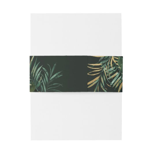 Bandeau De Faire-part Tropical chic Palm feuille Mariage vert (Dos Example)