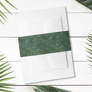 Bandeau De Faire-part Tropical Foliage Gold et Mariage vert
