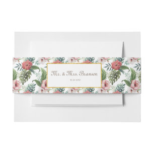 Bandeau De Faire-part Tropical Garden Gold Foil Mariage Personnalisé Mon