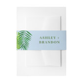 Bandeau De Faire-part Tropical Greenery Blue Background Wedding Invite (Devant example)