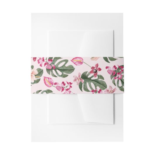 Bandeau De Faire-part Tropical Invitation Belly Band (Devant example)