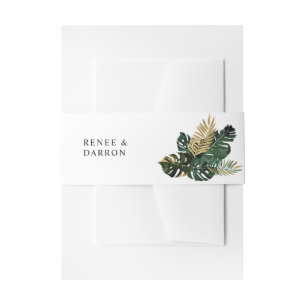 Bandeau De Faire-part Tropical Palm Leaf Gold 5