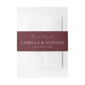 Bandeau De Faire-part True Simplicity 4 | Bourgogne foncé | Invitation d