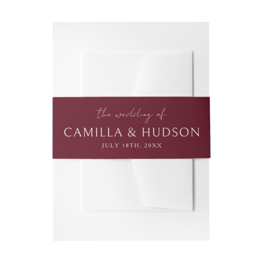 Bandeau De Faire-part True Simplicity 4 | Deep Burgundy | Wedding Invite (Devant example)