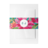 Bandeau De Faire-part Turquoise Fuchsia Floral Mariage (Devant example)
