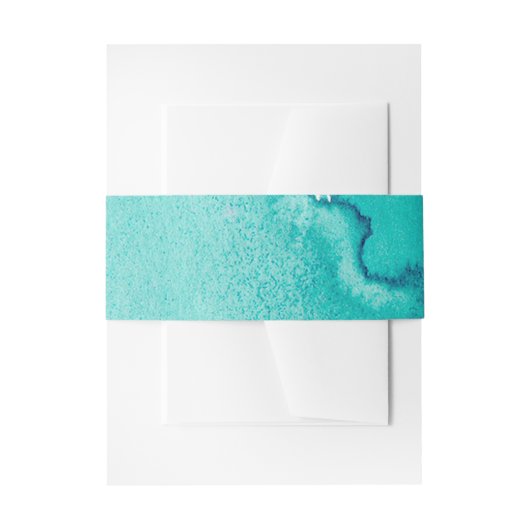 Bandeau De Faire-part Turquoise Turquoise Aquarelle Invitation Bandes Be (Devant example)