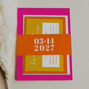 Bandeau De Faire-part Typographie en gras Faire-part de mariage orange