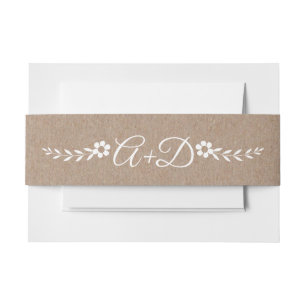 Bandeau De Faire-part Typographie, fleurs blanches, initiales mariage ru