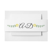 Bandeau De Faire-part Typographie, fleurs jaunes et initiales mariage (Devant Example)