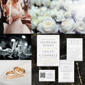 Bandeau De Faire-part Typographie moderne chic noir & blanc