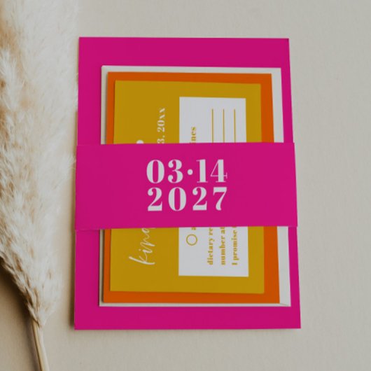 Bandeau De Faire-part Typographie moderne Faire-part de mariage rose cha