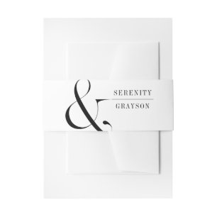 Bandeau De Faire-part Typographie moderne minimaliste noir blanc mariage