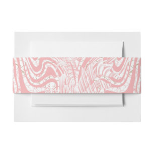 Bandeau De Faire-part un design abstrait rose et blanc sur un fond blanc