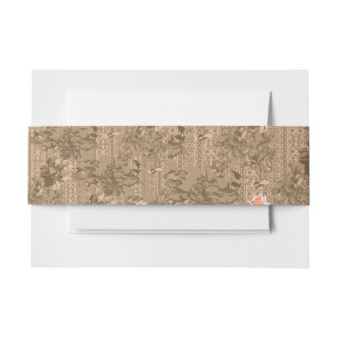 Bandeau De Faire-part Un motif floral vintage avec desi marron complexe