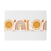 Bandeau De Faire-part Un premier anniversaire aquarelle Boho arc-en-ciel (Dos exemple)