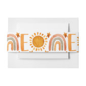 Bandeau De Faire-part Un premier anniversaire aquarelle Boho arc-en-ciel (Devant Example)