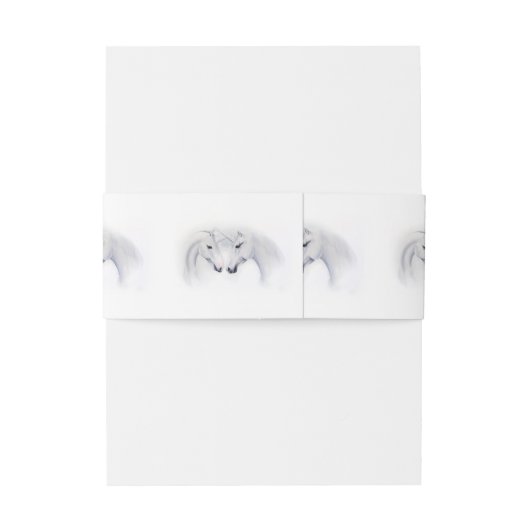 Bandeau De Faire-part Unicornes blanches Aimer Couple (Dos Example)