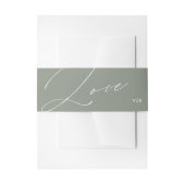 Bandeau De Faire-part Unique Green Sage Love Monogram Mariage (Devant example)