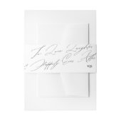 Bandeau De Faire-part Unique noir blanc amour rire Mariage Monogramme (Devant example)