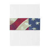 Bandeau De Faire-part USA Flag Love n'échoue jamais Mariage Bible Verse (Dos Example)