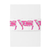 Bandeau De Faire-part Vache Silhouette Rose Chaud et Blanc (Dos Example)
