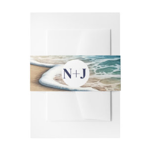 Bandeau De Faire-part Vagues de l'océan en tempête Mariage de plage côti