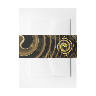 Bandeau De Faire-part Vagues dorées hypnotiques Art abstrait moderne