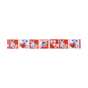 Bandeau De Faire-part Valentine Retro Love Hugs Motif