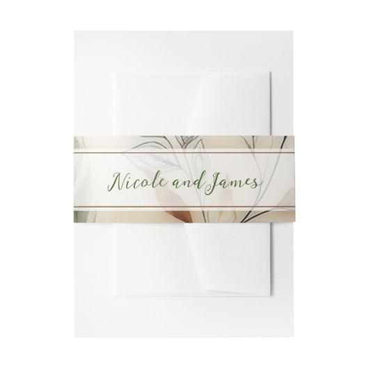 Bandeau De Faire-part Végétation agitée Mariage botanique moderne (Devant example)