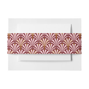 Bandeau De Faire-part Ventilateur Art déco motif - rose et bordeaux