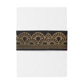 Bandeau De Faire-part Ventilateur Gold Art Déco Invitation Black Belly B (Dos Example)