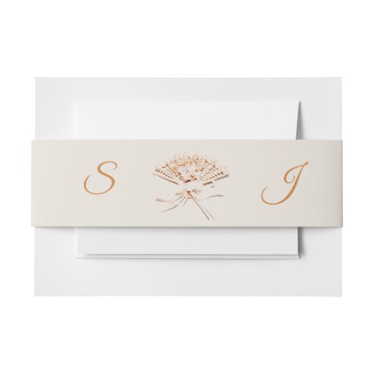 Bandeau De Faire-part Ventilateur victorien monogramme (Devant Example)