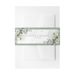 Bandeau De Faire-part Verdure botanique Mariage d'aquarelle fleurie