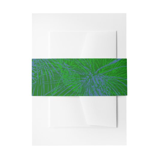 Bandeau De Faire-part Vert bleu Vacances Pine Motif (Devant example)
