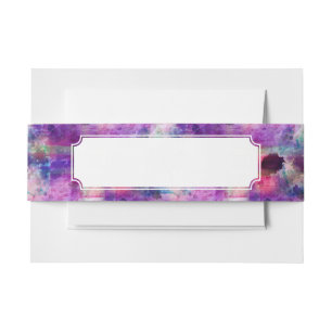Bandeau De Faire-part Vert de conception, aquarelle pourpre de texture