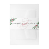 Bandeau De Faire-part Vert doré sur blanc | Mariage de Noël (Devant example)