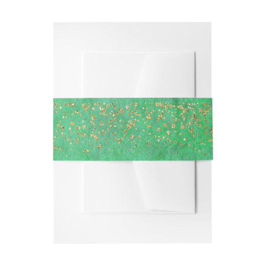 Bandeau De Faire-part Vert et or Glitz (Devant example)