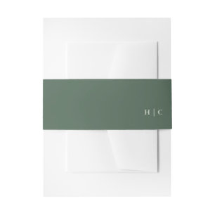 Bandeau De Faire-part Vert moderne Sage Moss Plain Mariage simple