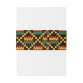 Bandeau De Faire-part Vert, Rouge foncé, Faire-part de mariage Kente Jau (Dos Example)
